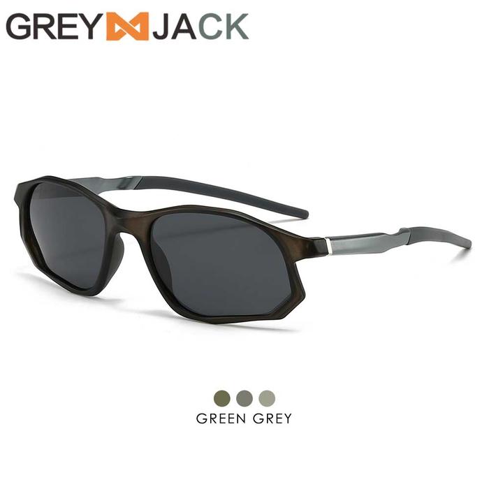 Gambar Grey Jack Kacamata Sunglasses Sport Anti UV400 Polarized Bahan TR Lentur & Ringan 5853 - C5 GREEN GREY dari Grey Jack Eyewear undefined Tokopedia