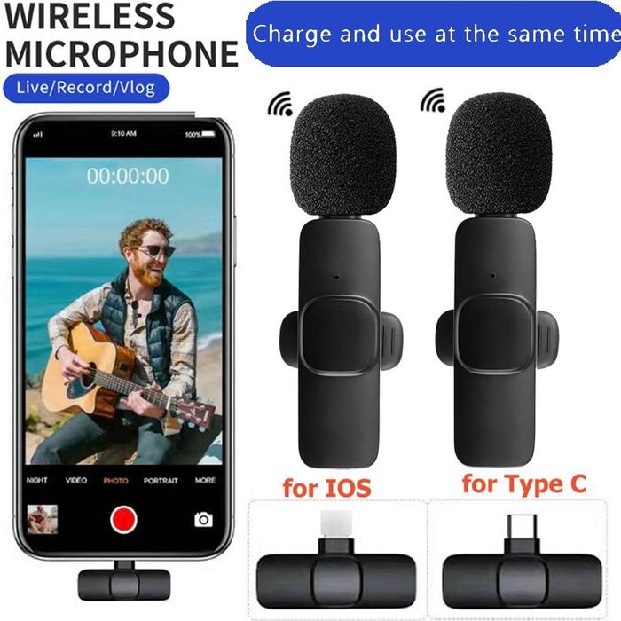 Gambar Borong Microphone Wireless Lavalier Type Radio Microphone Live Broadcast Anchor Recording Equipment Internet Celebrity Eating And Broadcasting Noise Reduction Wireless Microphone Video ✩ dari Sihombingj Market undefined Tokopedia
