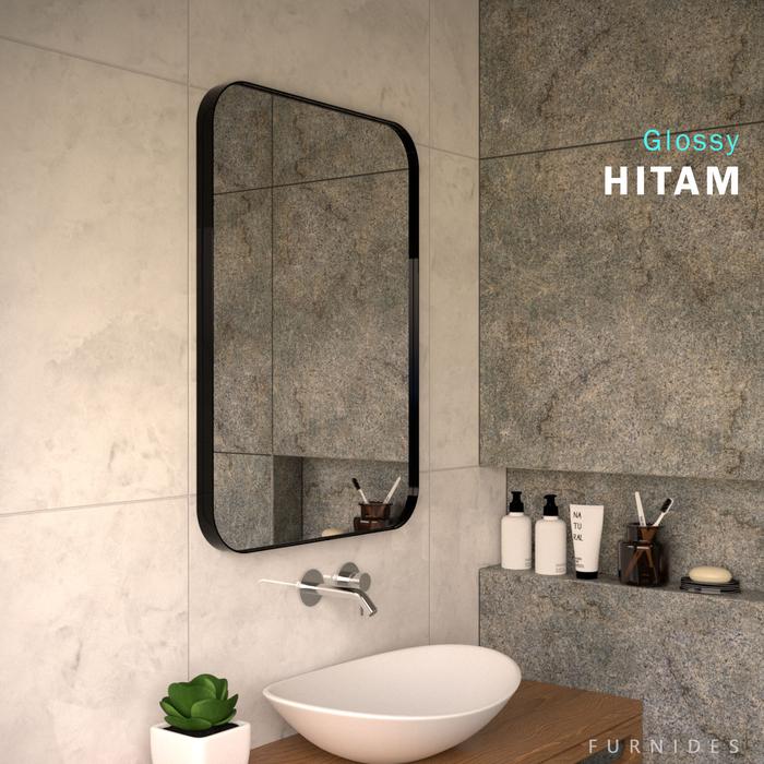 Gambar Cermin Persegi 50x70 cm | Frame Slim - Hitam dari FURNIDES undefined Tokopedia