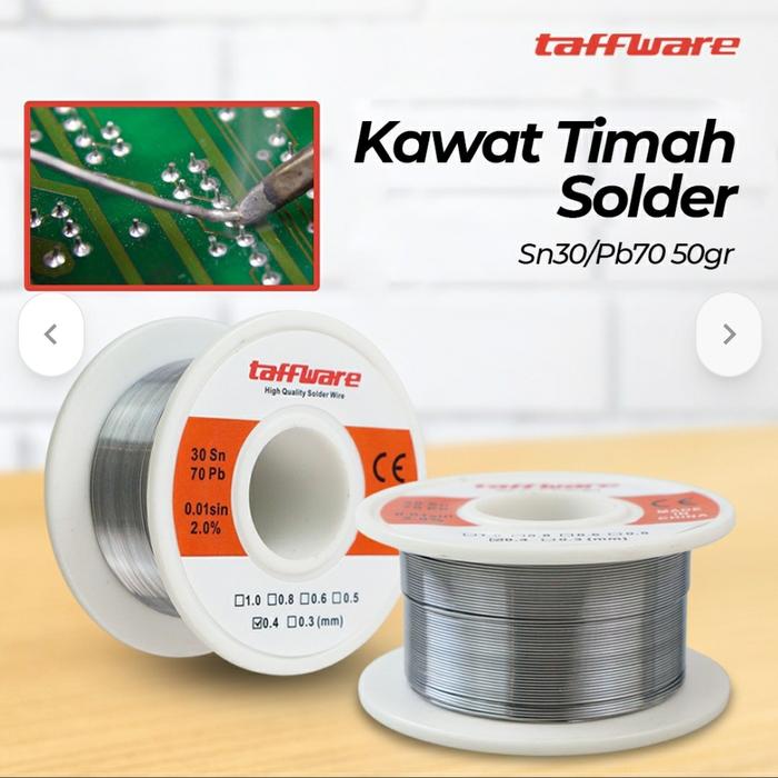 Gambar Taffware Kawat Timah Solder sn30 / Pb70 50Gr 0.4mm dari Tokoacc. undefined Tokopedia