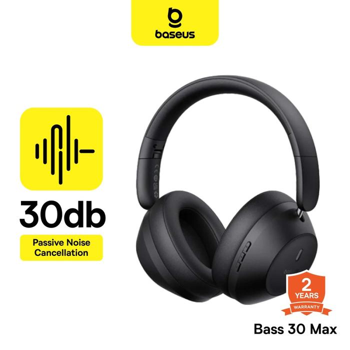 Gambar Baseus Bass 30 Max Wireless Headphone Bluetooth V5.3 Over-Ear Headphones - Hitam dari bestdeal_NEW undefined Tokopedia