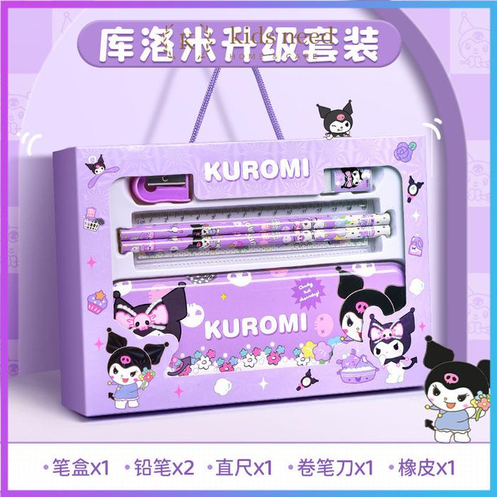 Gambar Kotak Pensil Anak Set 7 in 1 Stationery Untuk Hadiah Anak Sekolah Sanrio Kuromi murah - kuromi(107) dari winterfold.id undefined Tokopedia