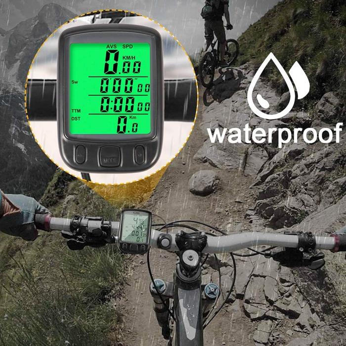 Gambar Speedometer Sepeda Wireless Odometer LED Monitor Sensor Bike Handlebar Accessory SunDING SD-563A dari Tas Vision undefined Tokopedia