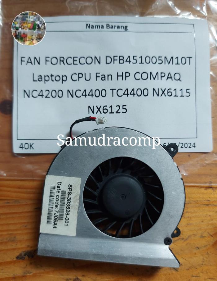 Jual Fan Forcecon DFB451005M10T Laptop CPU Fan HP Compaq NC4200 NC4400 ...