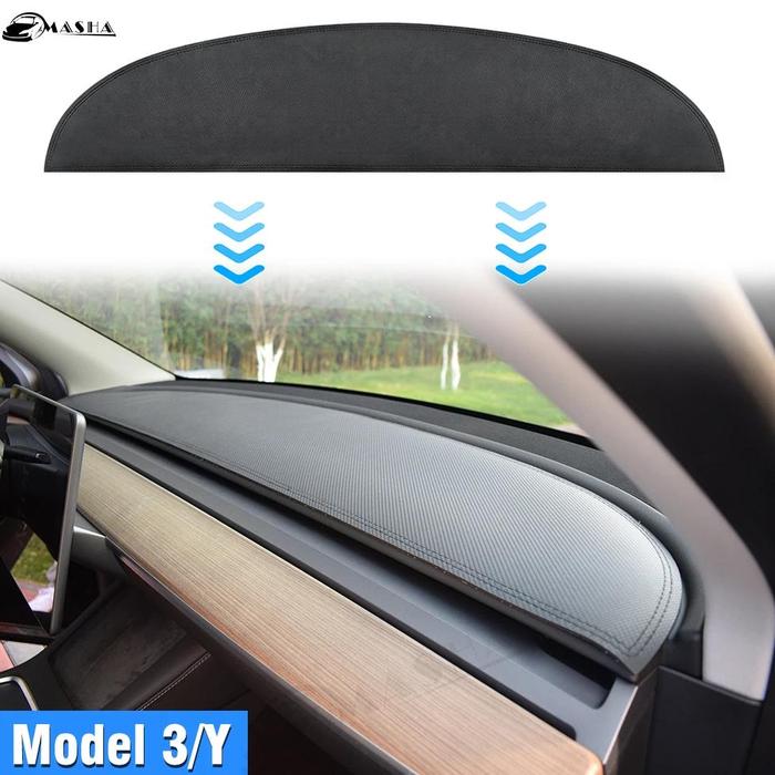 Gambar Suede Car Dashboard Pad Tesla_Model 3 Y 2017 2023 Leather Dash Mat Sunshade NonSlip Dustproof Protector Cover Accessories dari ChangeMarket undefined Tokopedia