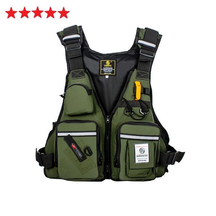 Gambar Rompi Pancing Lure Fishing Life Jacket Buoyancy Vest Army Green Slot Swimming Rescue Boating - Army dari aliya_storeid23 undefined Tokopedia