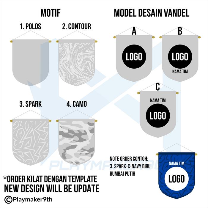 Gambar Bendera Vandel Pennant Sepakbola Futsal - Vandel Sepakbola Kain Model Round - Template, Putih dari Playmaker9th undefined Tokopedia