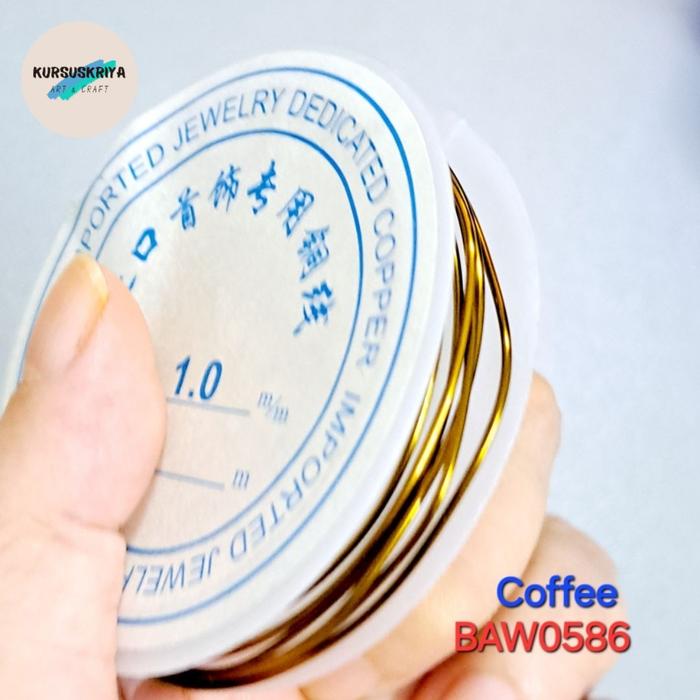 Gambar kawat aksesoris dari tembaga tebal 1 mm warna coffee/black - coffee586 dari Kursuskriya undefined Tokopedia