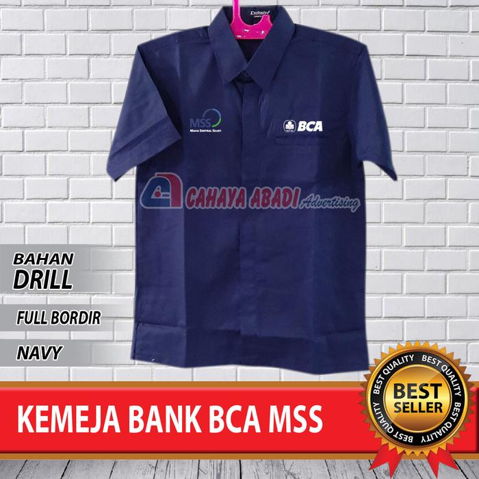 Gambar Kemeja Bank BCA MSS Seragam Bank BCA MSS Baju Bank BCA Maha Sehati Sentral Navy - Lengan Pendek, S dari Cahaya Abadi Advertising undefined Tokopedia