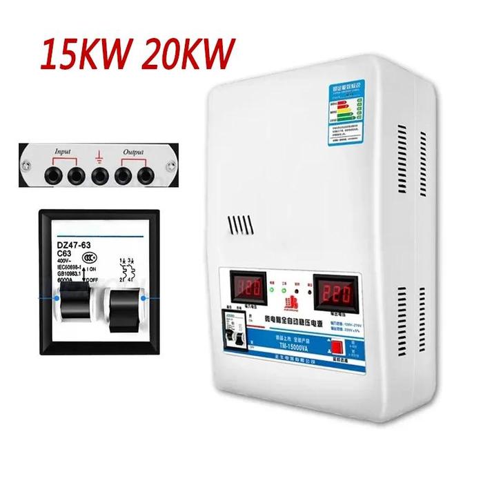 Gambar Voltage Stabilizer 15KW-20KW with Input 130V-260V Output 220V Household Appliance Auto Stabilized Power Supply Tool TM-15000VA dari UrbanHive undefined Tokopedia