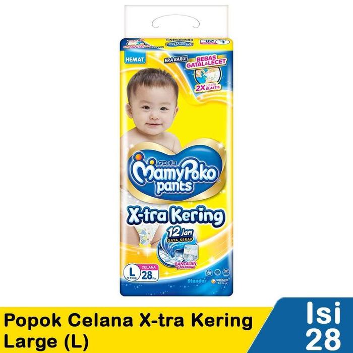 Gambar popok Mamypoko pants X-Tra kering S38 M32 L28 XL26 XXL24 mamy poko xtra kering S 38 M 32 L 28 xl 26 XXL 24 popok sekali pakai pants celana diapers anak baby pants perekat NBS44 vaniasusu vaniastore - Mamypoko L 28 dari sanjayadua undefined Tokopedia