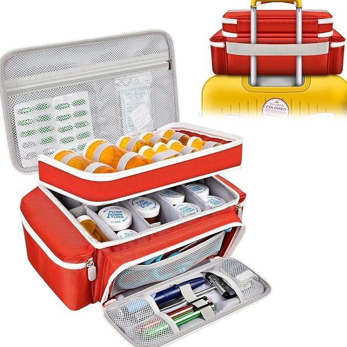 Gambar Diskon Large Medicine Organizer Bag Box Empty First Aid Kits Bags Emergency. Pill Bottle Storage Container Medical Supplies Case Travel tdoor Office Car Camping Hiking Boating dari Logimarket undefined Tokopedia