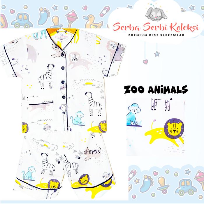 Gambar PIYAMA ANAK 100% KATUN PREMIUM CELANA PENDEK / BAJU TIDUR ANAK - SP 1 - Putih, S dari SerbaSerbiKoleksi_NEW undefined Tokopedia