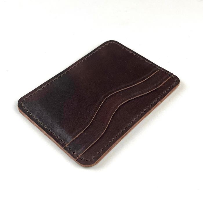 Gambar dompet kartu kulit sapi asli warna tan | slim wallet | simple wallet - Cokelat dari tilurut undefined Tokopedia