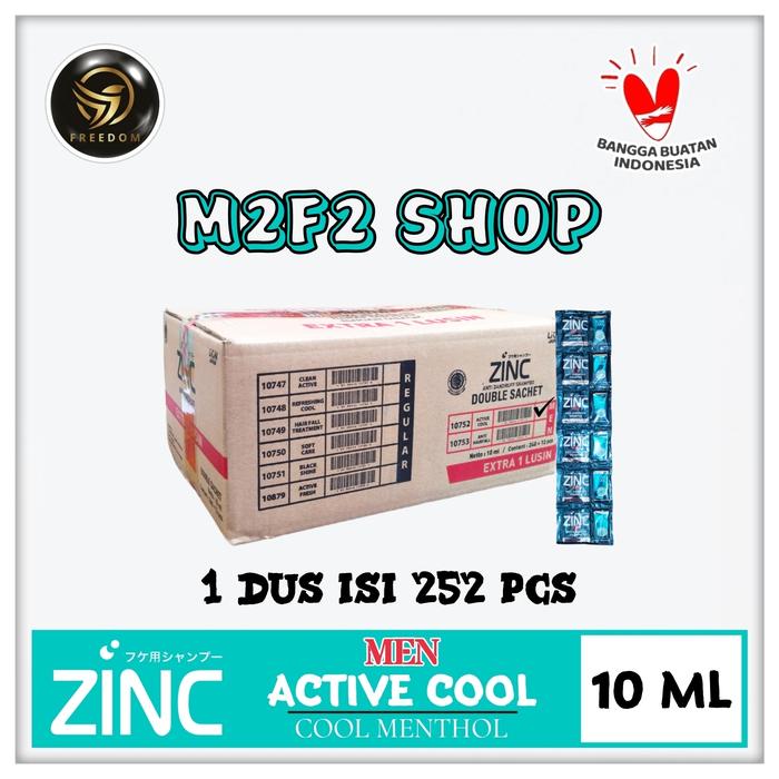 Jual Shampoo Zinc Men Active Cool Anti Dandruff Sachet - 10 ml (Harga ...