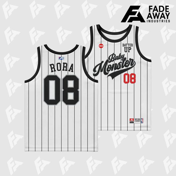 Gambar JERSEY BASKET BABY MONSTER BATTER UP - RORA #08 PUTIH, M dari aglancesuperstreet undefined Tokopedia