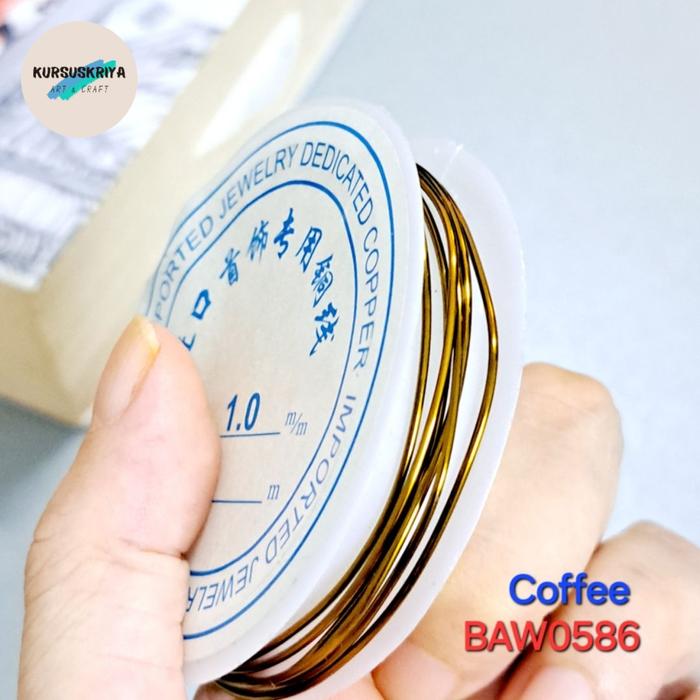 Gambar kawat perhiasan black/coffee size 1 mm dari tembaga - coffee586 dari Kursuskriya undefined Tokopedia