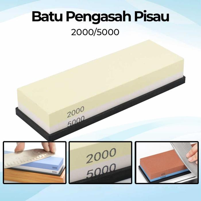 Gambar Batu Pengasah Pisau Whetstone Knife Sharpener Grit 1000/3000 1000/6000 3000/8000 2000/5000 240/800 Wkss Green Blue Orange - 2000/5000 dari onlineplaza undefined Tokopedia