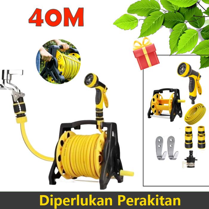 Gambar 40M Selang Pipa Air Set Gulungan Selang Dengan Selang Air Selang Air Tahan Lumut penyiram taman - kuning 40M set dari Hoxiz New undefined Tokopedia