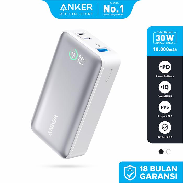 Gambar PowerBank Anker 533 PowerCore 10.000 mAh PD 30W - A1256 - Putih dari Anker Official Medan undefined Tokopedia