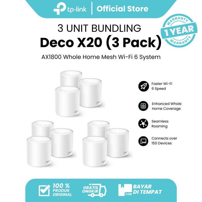 Promo TP-Link Deco X20 | AX1800 Mesh WiFi 6 System | Dual Band ...