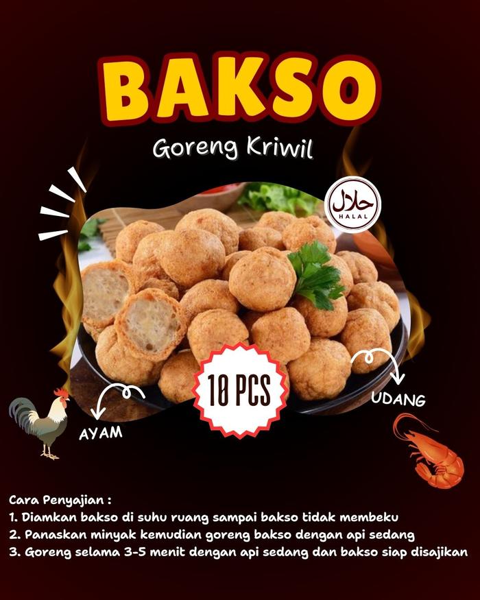 Gambar Bakso Goreng Kriwil - Bakso Besar - Ayam+Udang dari Warung Bakso Kriwil undefined Tokopedia