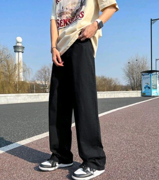 Gambar Celana panjang pria baggy pants pria loose jeans pria celana oversize - T003hitam, L=30 52-62.5KG dari Safety Market Jakarta 2 undefined Tokopedia