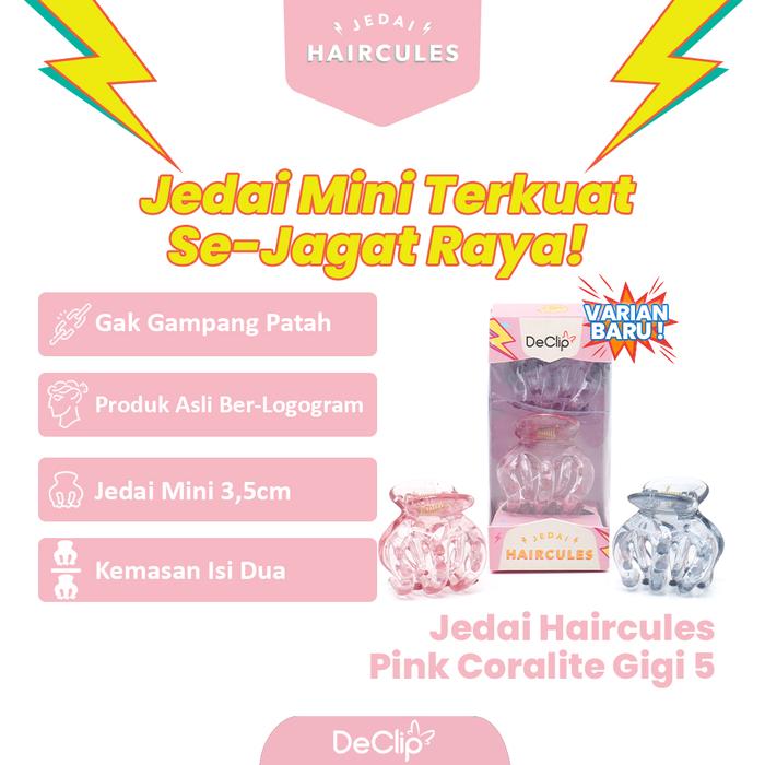 Gambar Jedai rambut haircules mini Jepit rambut lucu aksesoris gigi 5 ukuran 3,5cm - Pink Coralite dari Declip undefined Tokopedia