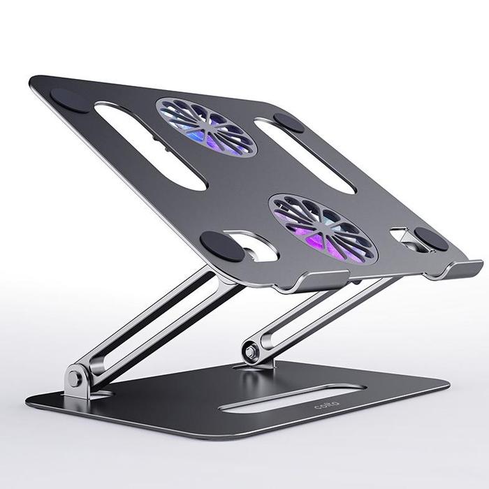 Gambar Colta Dual Fan Cooler Laptop Stand Holder Aluminium Bracket Dudukan - Space Grey dari fittas shop undefined Tokopedia
