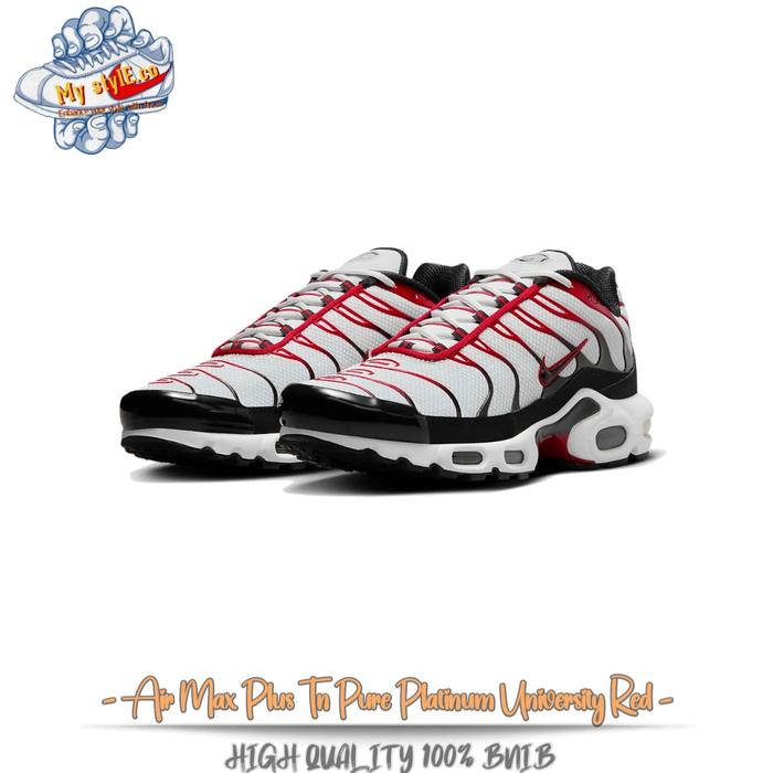Gambar Sepatu Sneakers Nike Air Max Plus Tn Pure Platinum University Red - Unisex - 39 dari My.Style.co undefined Tokopedia