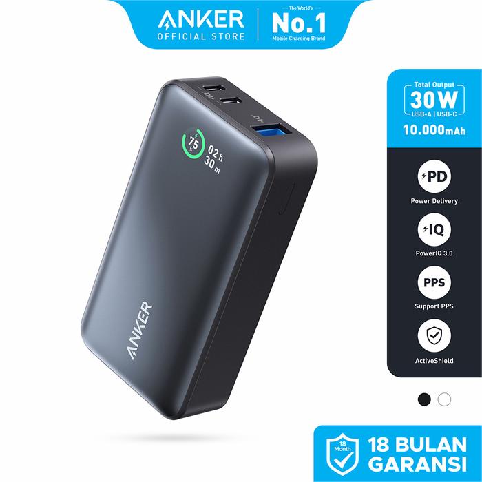 Gambar PowerBank Anker 533 PowerCore 10.000 mAh PD 30W - A1256 - Hitam dari Anker Official Medan undefined Tokopedia