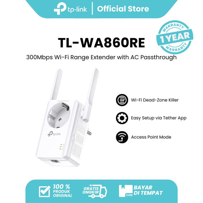 Gambar TP-Link TL-WA860RE | 300Mbps Wi-Fi Range Extender | AC Passthrough | Penguat Sinyal | Repeater WiFi - TL-WA860RE dari TP-Link Indonesia undefined Tokopedia