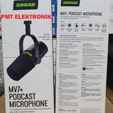 Gambar Mic Podcast Shure MV7+ MV 7+ Podcast Microphone Original dari PMT Elektronik undefined Tokopedia