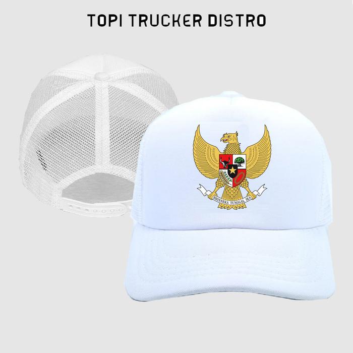 Gambar Topi Trucker Jaring Sablon Logo Lambang Negara Garuda Indonesia Topi Custom Sablon Pria Wanita Merdeka Kemerdekaan - Putih dari BajuPolosBekasi undefined Tokopedia