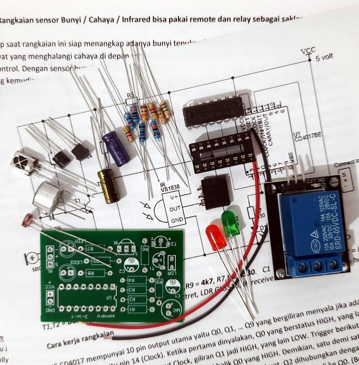 Jual Kit DIY PCB rangkaian saklar sensor bunyi cahaya infrared remot On ...