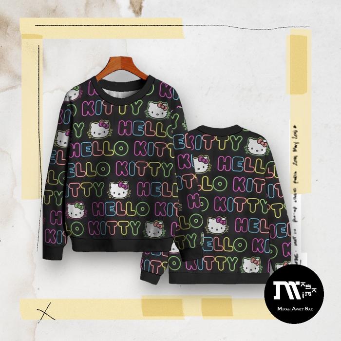 Gambar [DEWASA] Sweater Crewneck Sweatshirt Bangkok Full Print Sanrio Hello Kitty N10-N18 - N10, M dari Masami MAS undefined Tokopedia