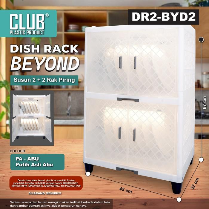 Gambar CLUB BEYOND - RAK PIRING PLASTIK CLUB DR2 BYD BEYOND PINTU TRANSPARAN [CLBBOX] - BYD SSN 2 dari Furnikita undefined Tokopedia