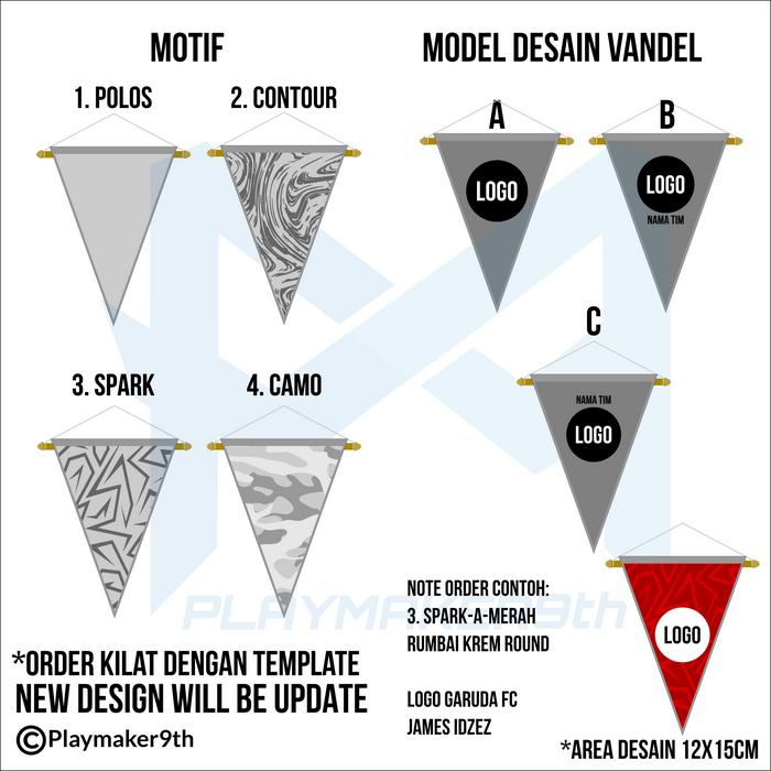 Gambar Bendera Vandel Pennant Sepakbola Futsal - Vandel Sepakbola Kain Model Segitiga - Template, Putih dari Playmaker9th undefined Tokopedia