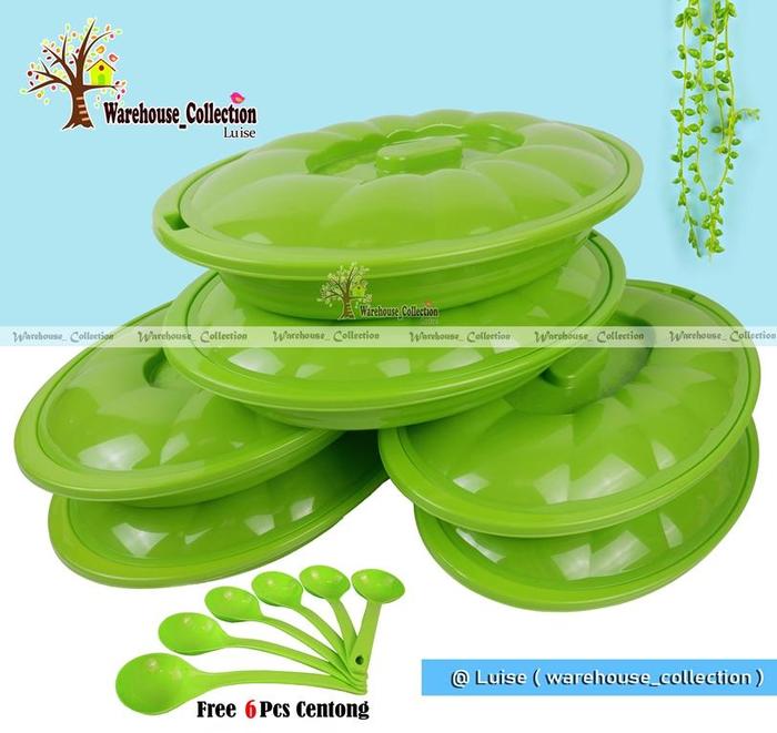 Gambar BASI PRASMANAN SET 6 in 1 Oval Jumbo /Wadah Saji Sayur Jumbo Tahan Panas/BASI HAJATAN /BASI WARNA 6 PCS BASI+TUTUP - Hijau dari Warehouse_Collection undefined Tokopedia