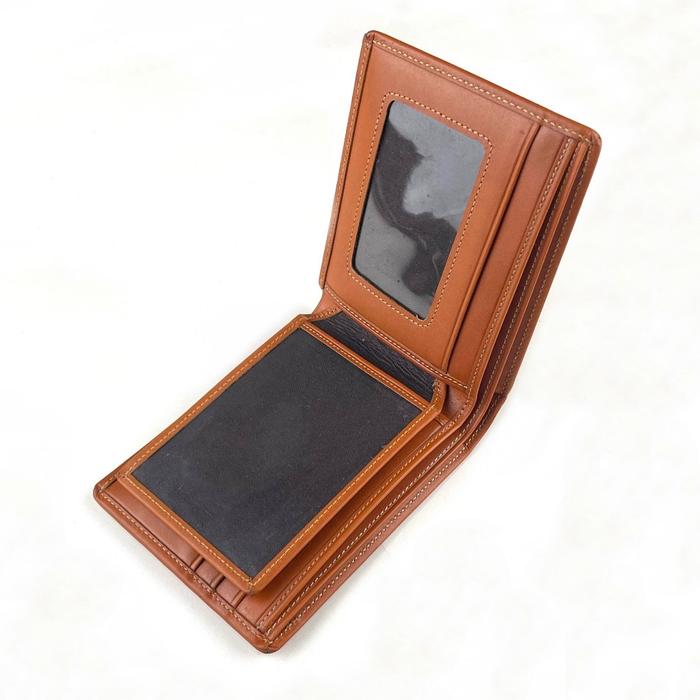 Gambar Dompet pria slot foto kulit asli model lipat bifold wallet - Tan dari tilurut undefined Tokopedia