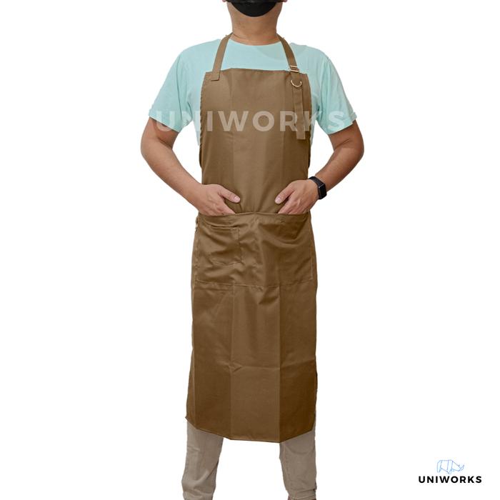 Gambar Apron Waterproof Uniworks Bahan Anti Air Premium Seri WRTW V01 - Coklat, M03-100cm dari UNIWORKS undefined Tokopedia