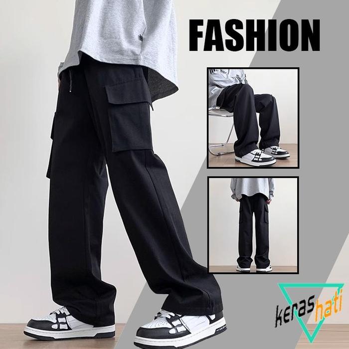 Gambar Celana Cargo Celana Cargo Panjang Pria Celana Gombrang Pria Celana Kolor Pria Dewasa Cargo Panjang Pria - Black, M dari CV REZA MARKET undefined Tokopedia