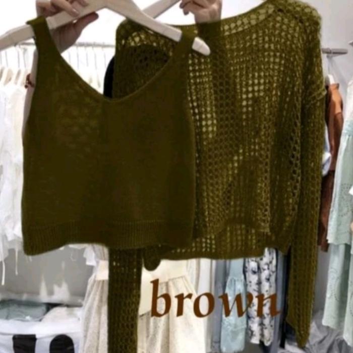 Gambar TOP VERMORRA RAJUT / ATASAN + INNER RAJUT / Fashion Wanita - Bronze dari Rinstuff88 undefined Tokopedia