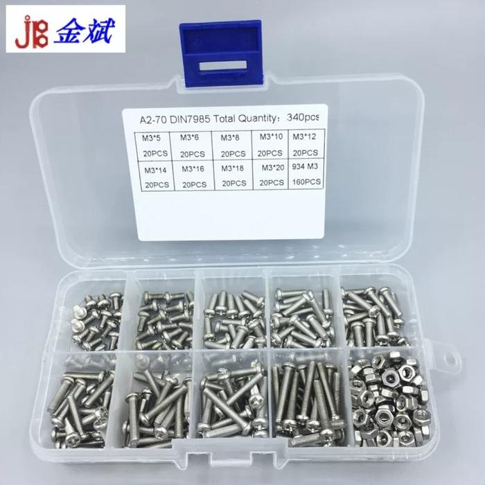 Gambar paketan box baut mur m3 isi 340pcs 1 box - BAUT Obeng 340 dari CCTVTOP undefined Tokopedia