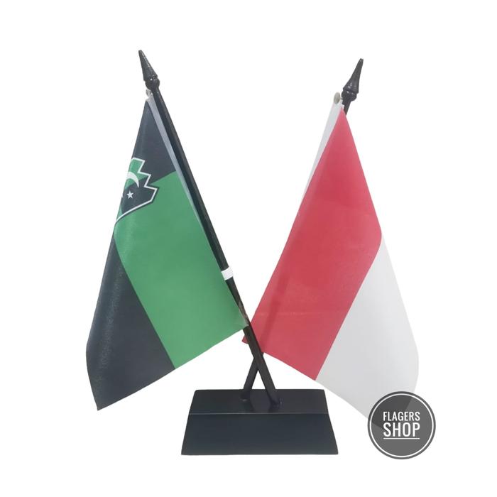 Gambar BENDERA MEJA INDONESIA - HIMPUNAN MAHASISWA ISLAM / HMI + TIANG SILANG - TIANG KAYU dari Flagers Shop undefined Tokopedia