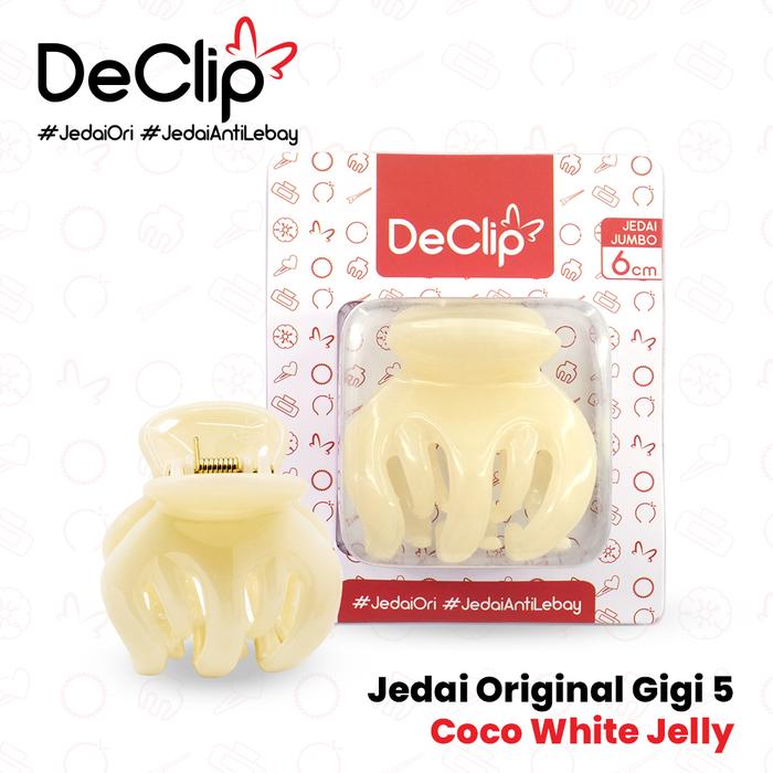 Gambar Jedai rambut Bangkok jumbo original jepit rambut declip aksesoris gigi 5 ukuran 6 cm - Coco WhiteJelly dari Declip undefined Tokopedia