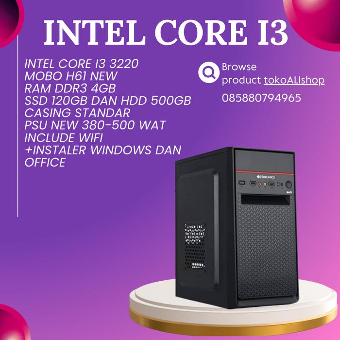 Gambar PC Komputer Core I3 3220 Ram 4 GB | SSD 128 GB| HDD 500 GB dari tokoALIshop undefined Tokopedia