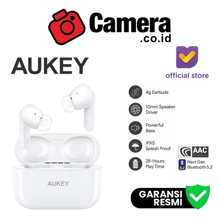 Gambar AUKEY TWS Bluetooth 5.2True Wireless Earphone EP-M1S Move Mini S True Wireless Eearbuds GARANSI RESMI - White dari CAMERA CO ID undefined Tokopedia