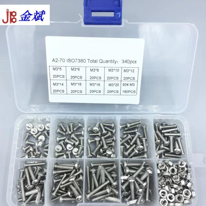 Gambar paketan box baut mur m3 isi 340pcs 1 box - BAUT L 340pcs dari CCTVTOP undefined Tokopedia