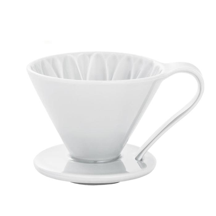 Gambar CAFEC V60 Flower dripper CFD-1 ceramic warna kelopak bunga 1-2cups - Putih dari EMPATA ANGKASA undefined 5 Tokopedia